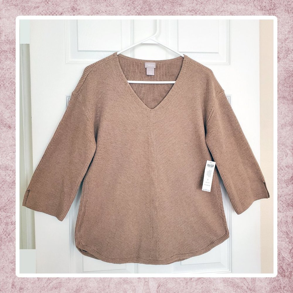 NEW Chico's 3/4 Sleeve Sweater - Picture 5 of 7